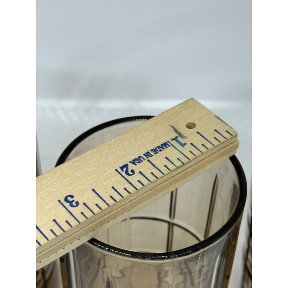 VTG Anchor Hocking Tartan Smoke Brown Tea Tumblers Set of 3 MCM 3"x6" Glasses - Picture 7 of 8